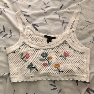 Forever 21 Open Knit Crochet Tank Top